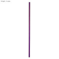 A straight stainless steel straw in a vibrant purple colour, with a logo or branding present.