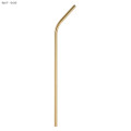 A bent stainless steel drinking straw in gold, measuring 6mm x 215mm, with a logo present.