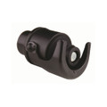 A black champagne stopper with a sleek design, featuring a curved handle and a secure seal mechanism.