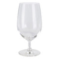 A clear, elegant beer glass, 410ml in size, featuring a smooth surface and a sturdy base.