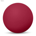 A maroon high bounce ball with a smooth surface and a round shape, featuring a logo.