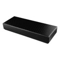 A sleek black pen box with a textured design, suitable for holding writing instruments.