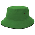 A green Sandwich Brim Bucket Hat featuring a simple design and a logo.