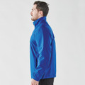 A blue men's Pacifica 1/4 zip anorak jacket displayed from the side, featuring a high collar and a logo.