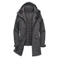A grey Women's Fairbanks 5-in-1 System Jacket, featuring a removable inner lining and multiple pockets.