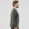 A long-sleeved men's T-shirt in dark green, featuring a crew neck and a slim fit design.