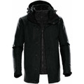 Men's Avalante System Jacket in dark green, featuring a hood and multiple pockets. Includes branding on the jacket.