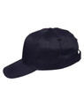 A navy polycotton twill cap with a curved brim and an adjustable strap at the back. Features a logo on the front.