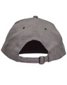 A grey Sandwich Peak Cap featuring ventilation holes and an adjustable strap at the back.