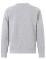 A grey crew fleece jumper featuring a plain back design and a logo.