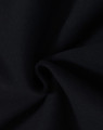 A close-up of black fabric with a soft texture, demonstrating a fleecy material suitable for hoodies.