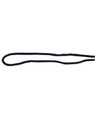 A black chin strap break-away clip, designed as a clothing accessory in a simple shape.