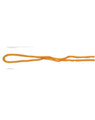An orange chin strap breakaway clip with a looped design, featuring a simple, slender form.