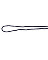 A black chin strap break-away clip, featuring a simple elongated design with a loop at one end.