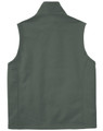 A men's softshell hi-tech vest in a solid olive green colour, featuring a collar and no visible front detail.