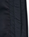 A close-up of a black parka jacket featuring a seamless design with a textured fabric pattern.
