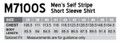 A size chart for a men's self stripe short sleeve shirt, detailing chest and body length measurements.