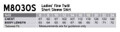 A size chart for a women's fine twill short sleeve button-up shirt, detailing chest and body length measurements.