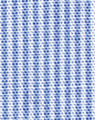 A fabric swatch featuring fine blue stripes on a white background, ideal for a button-up shirt.