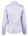A light blue long sleeve button-up shirt with a fitted design and contrast detailing at the cuffs.