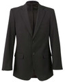 A men's stretch jacket in black, featuring a two-button front and single chest pocket. The interior is lined.
