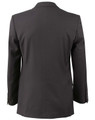 A black men's poly/viscose stretch jacket featuring a classic back design and tailored fit.