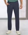 Men's utility cargo pants in navy blue with two side pockets, paired with white sneakers. Features a logo on the waistband.
