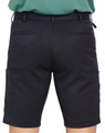 Men's utility cargo shorts in black, featuring two side pockets and two back pockets. Includes a logo on the waistband.