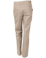 Men's chino pants in beige, featuring a tailored fit and rear pockets, with a logo on the waistband.