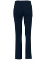 Navy women's chino pants with a slim fit, featuring back pockets and a clean design. Includes a branding logo.