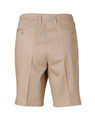 A pair of women's chino shorts in a light beige colour, featuring back pockets and a clean finish.