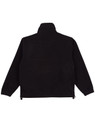 A unisex polar fleece jumper in black with long sleeves and a high collar, featuring a branding logo.