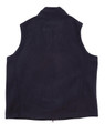 A navy blue Diamond Fleece Vest for men with a collar and no sleeves, featuring a branding logo.