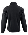 A black adult's half zip polar fleece pullover with a high collar and long sleeves, featuring a logo.