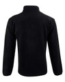 A black half zip polar fleece pullover with long sleeves and a standing collar, featuring branding.