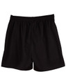 Black adult cooldry sports shorts with an elastic waistband, featuring a simple design and no visible branding.