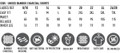 A set of unisex bamboo charcoal sports shorts in various sizes, featuring a diagram with measurements and care symbols.