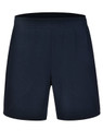 Bamboo charcoal sports shorts in navy blue with an elastic waistband and a logo detail. Ideal for athletic activities.