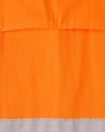 An orange long-sleeve work shirt featuring perforated tape at the bottom hem and a back pocket.