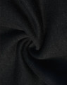 A close-up of black poly/cotton fabric, featuring a soft and smooth texture suitable for sweat pants.