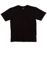 A black premium tee t-shirt with short sleeves and a round neckline. The shirt features a logo on the label.