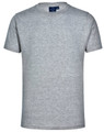 A plain beige unisex cotton T-shirt with short sleeves and a crew neckline, featuring a brand logo.
