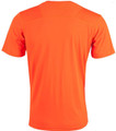 An orange Men's Cooldry Stretch Tee featuring a smooth, short-sleeved design and a logo on the back.