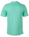 A mint green men's cotton semi-fitted t-shirt with short sleeves and a plain design. Features a logo at the back.