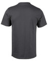 A grey kid's cotton semi-fitted tee with short sleeves and a plain back design. It features a brand logo.