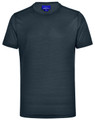 A navy blue men's short-sleeve performance t-shirt featuring a brand logo. Made from lightweight fabric.