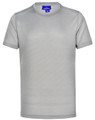 A short-sleeve, ultra-lightweight performance t-shirt in grey, featuring a logo on the neckline.