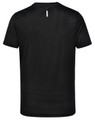 A black men's ultra-lightweight performance short-sleeve tee, featuring a back design with a small cutout.