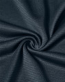 A close-up of navy textured fabric, showcasing a lightweight material with a subtle grid pattern.