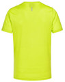 A vibrant yellow men's lightweight performance short-sleeve tee, featuring a logo and a reflective detail on the back.